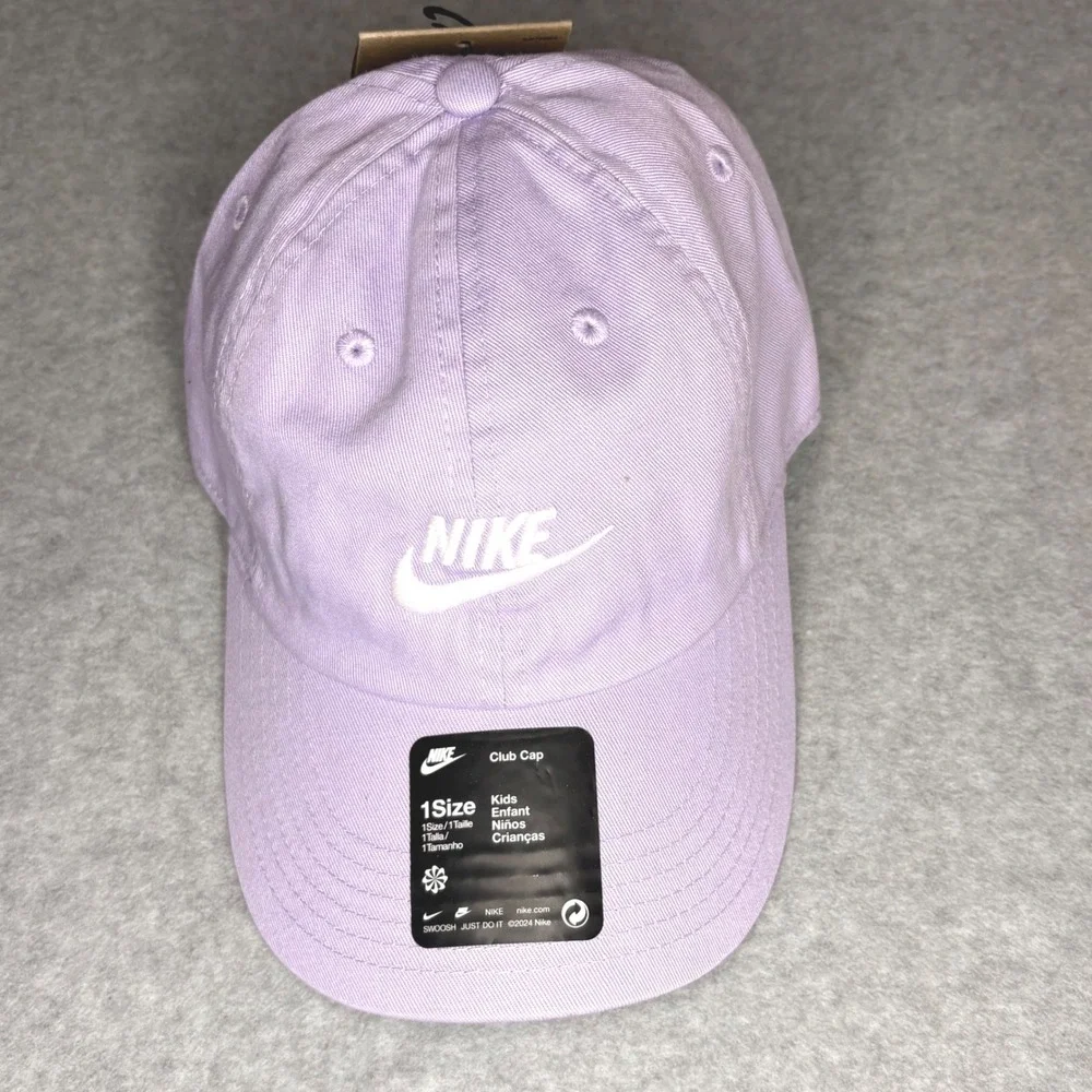 Nike Kids Club Cap Purple Adjustable Baseball Hat Futura Logo size 1